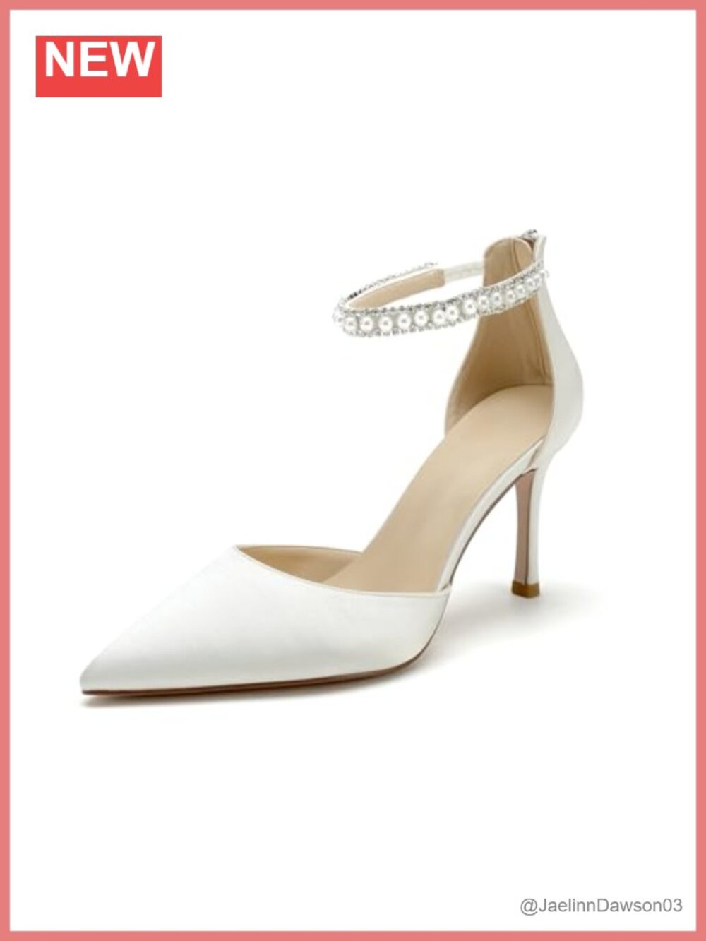 Satin Pearl Bridal Pumps with 3.3-Inch Heels